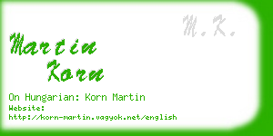 martin korn business card